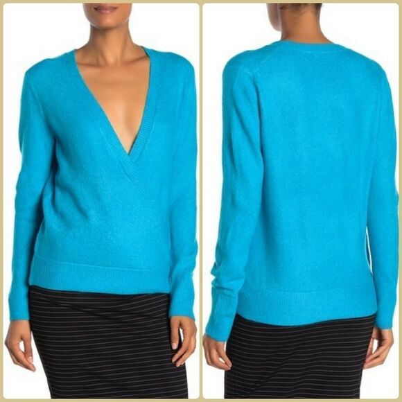 Vince Camuto Suplice Neck Shockwave Wrap Sweater - Picture 1 of 10